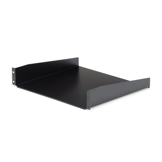 StarTech2U Server Rack Shelf - Universal Rack Mount Cantilever Shelf for 19" Network Equipment Rack & Cabinet - Heavy Duty Steel – Weight Capacity 44lb/20kg - 16" Deep Tray, Black