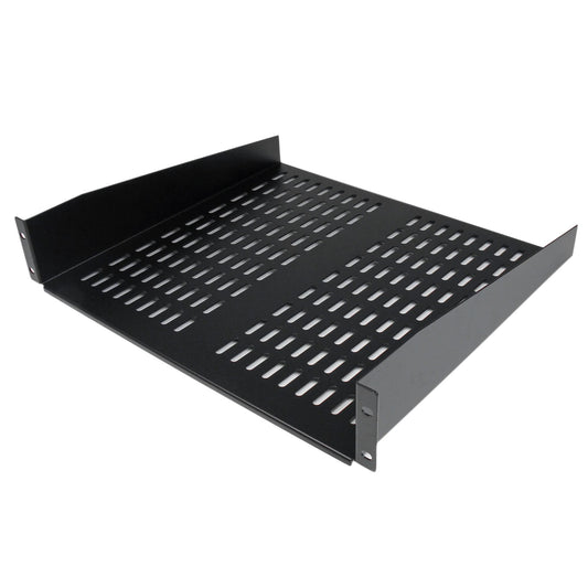 StarTech2U Server Rack Shelf - Universal Vented Rack Mount Cantilever Tray for 19" Network Equipment Rack & Cabinet - Heavy Duty Steel - Weight Capacity 50lb/23kg - 16" Deep Shelf, Black