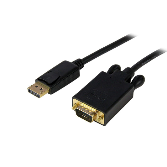 StarTech 15ft (4.6m) DisplayPort to VGA Cable - Active DisplayPort to VGA Adapter Cable - 1080p Video - DP to VGA Monitor Cable - DP 1.2 to VGA Converter - Latching DP Connector