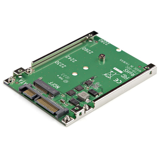 StarTech M.2 SATA SSD to 2.5in SATA Adapter - M.2 NGFF to SATA Converter - 7mm - Open-Frame Bracket - M2 Hard Drive Adapter