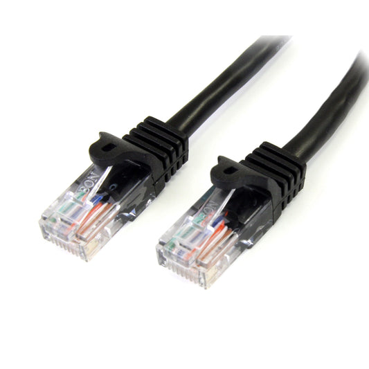 StarTechCat5e Ethernet Patch Cable with Snagless RJ45 Connectors - 0.5 m, Black