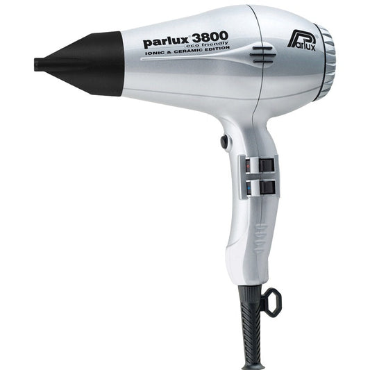 Parlux 3800 Ionic & Ceramic Eco-Friendly Hair Dryer – Silver (Refurbished - Grade A)