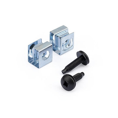 StarTechServer Rack Screws and Clip Nuts - 10-32 - Rack Mount Screws and Slide-On Cage Nuts - 50 Pack
