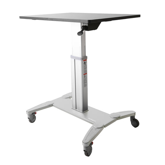 StarTech Mobile Standing Desk - Portable Sit Stand Ergonomic Height Adjustable Cart on Wheels - Rolling Computer/Laptop Workstation Table with Locking One-Touch Lift for Teacher/Student