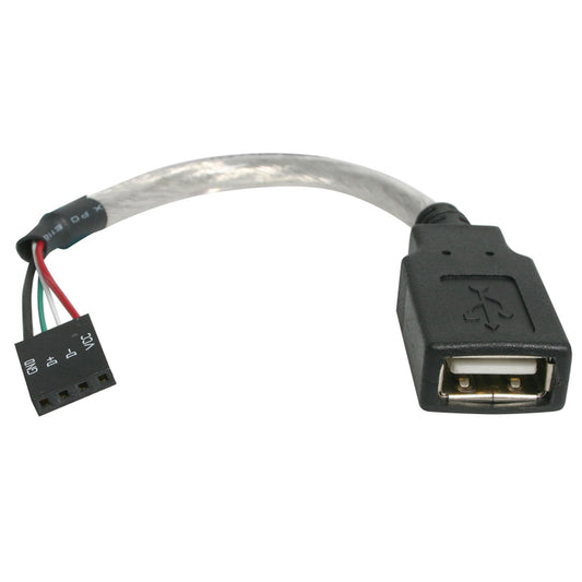 StarTech6in USB 2.0 Cable - USB A Female to USB Motherboard 4 Pin Header F/F