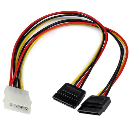 StarTech12in LP4 to 2x SATA Power Y Cable Adapter