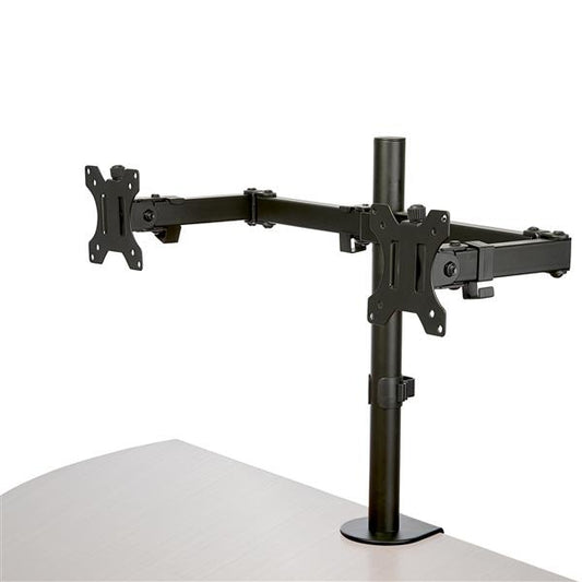 StarTech Desk Mount Dual Monitor Arm - Desk Clamp / Grommet VESA Monitor Mount for up to 32 inch Displays - Ergonomic Articulating Monitor Arm - Height Adjustable/Tilt/Swivel/Rotating