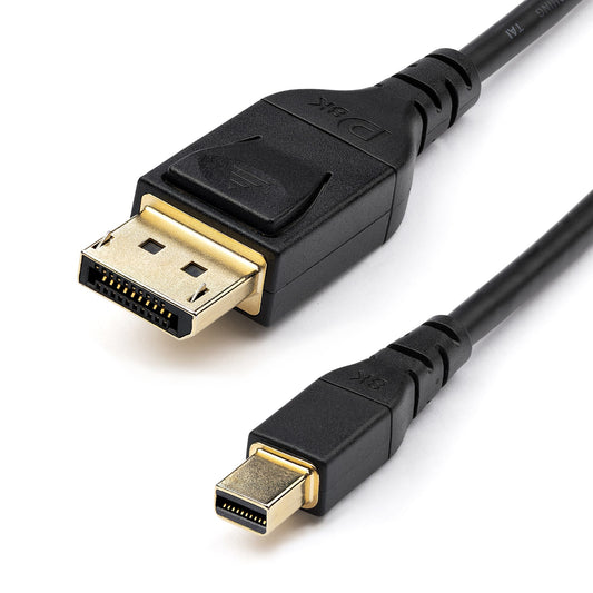 StarTech 6ft (2m) VESA Certified Mini DisplayPort to DisplayPort 1.4 Cable - 8K 60Hz HBR3 HDR - Super UHD mDP to DP 1.4 Cord - Slim (34 AWG) Ultra HD 4K 120Hz - Monitor/Video Cable