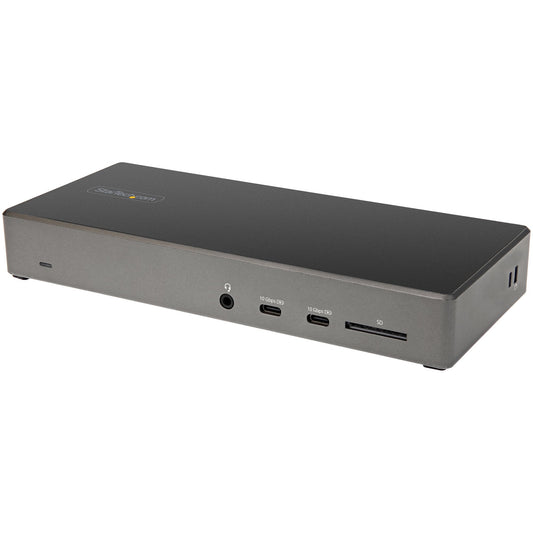 StarTechUSB C Dock - Triple 4K Monitor USB Type-C Docking Station - 100W Power Delivery - DP 1.4 Alt Mode & DSC, 2x DisplayPort 1.4/HDMI 2.0 - 6xUSB (2x 10Gbps), SD - Windows/Chrome