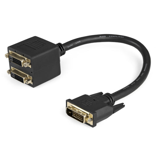 StarTech30cm (1 ft) DVI-D to 2x DVI-D Digital Video Splitter Cable - M/F~1 ft DVI-D to 2x DVI-D Digital Video Splitter Cable - M/F