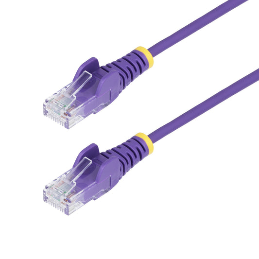 StarTech5m Purple Slim CAT6 Ethernet Cable, Snagless, 100W PoE, UTP, LSZH, 28AWG Pure Bare Copper Wire, Slim RJ45 Network Patch Cord w/Strain Reliefs, Fluke Tested