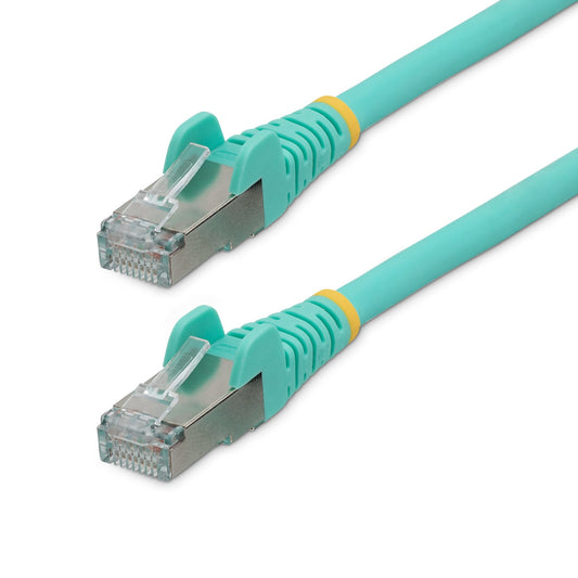 StarTech 50cm CAT6a Ethernet Cable - Aqua - Low Smoke Zero Halogen (LSZH) - 10GbE 500MHz 100W PoE++ Snagless RJ-45 w/Strain Reliefs S/FTP Network Patch Cord