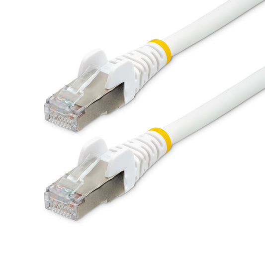 StarTech 1.5m CAT6a Ethernet Cable - White - Low Smoke Zero Halogen (LSZH) - 10GbE 500MHz 100W PoE++ Snagless RJ-45 w/Strain Reliefs S/FTP Network Patch Cord