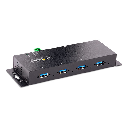 StarTech4-Port Industrial USB 3.0 5Gbps Hub, Rugged USB Hub with ESD Protection, DIN/Wall/Desk Mountable USB-A Hub, USB Expander w/Locking Ports, Heavy Duty - TAA