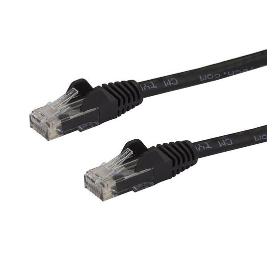 StarTech1m CAT6 Ethernet Cable - Black CAT 6 Gigabit Ethernet Wire -650MHz 100W PoE RJ45 UTP Network/Patch Cord Snagless w/Strain Relief Fluke Tested/Wiring is UL Certified/TIA