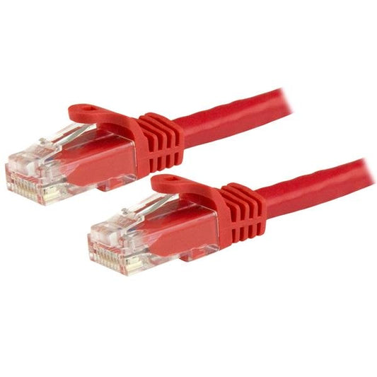 StarTech3m CAT6 Ethernet Cable - Red CAT 6 Gigabit Ethernet Wire -650MHz 100W PoE RJ45 UTP Network/Patch Cord Snagless w/Strain Relief Fluke Tested/Wiring is UL Certified/TIA