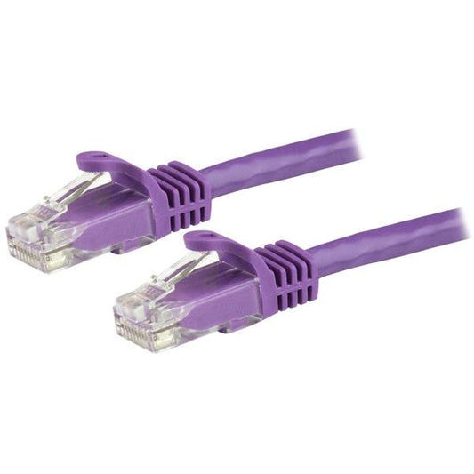 StarTech7.5m CAT6 Ethernet Cable - Purple CAT 6 Gigabit Ethernet Wire -650MHz 100W PoE RJ45 UTP Network/Patch Cord Snagless w/Strain Relief Fluke Tested/Wiring is UL Certified/TIA