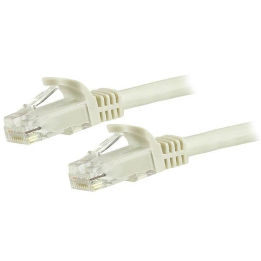 StarTech7.5m CAT6 Ethernet Cable - White CAT 6 Gigabit Ethernet Wire -650MHz 100W PoE RJ45 UTP Network/Patch Cord Snagless w/Strain Relief Fluke Tested/Wiring is UL Certified/TIA