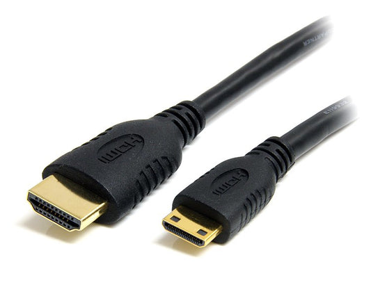 StarTech 1m Mini HDMI to HDMI Cable with Ethernet - 4K 30Hz High Speed Mini HDMI to HDMI Adapter Cable - Mini HDMI Type-C Device to HDMI Monitor/Display - Durable Video Converter Cord