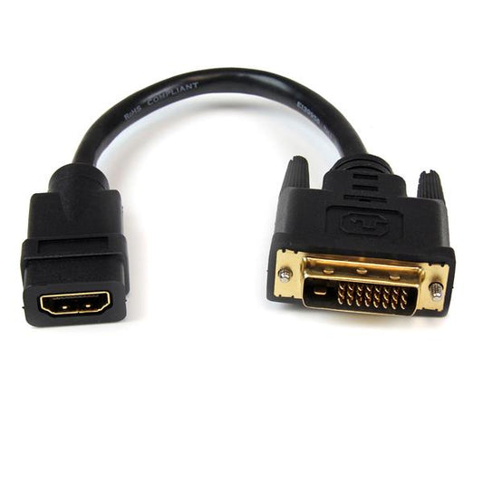 StarTech8in HDMI to DVI-D Video Cable Adapter - HDMI Female to DVI Male