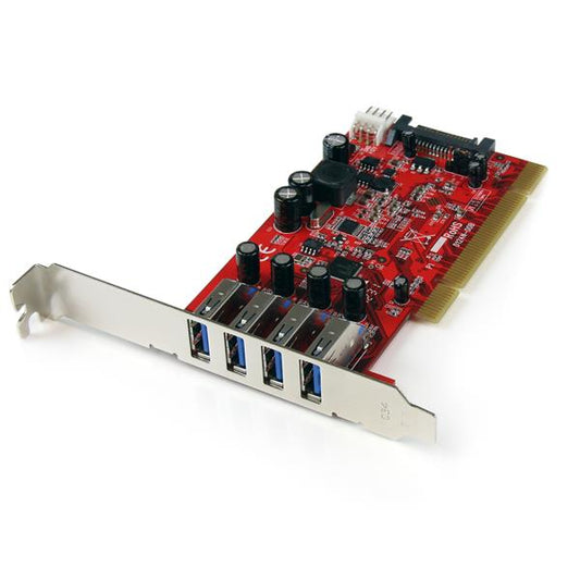 StarTech 4 Port PCI SuperSpeed USB 3.0 Adapter Card with SATA / SP4 Power