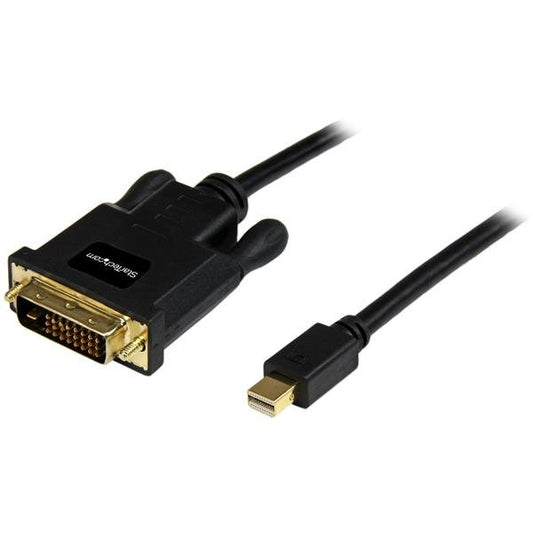 StarTech3ft (0.9m) Mini DisplayPort to DVI Cable - Mini DP to DVI Adapter Cable - 1080p Video - Passive mDP 1.2 to DVI-D Single Link - mDP or Thunderbolt 1/2 Mac/PC to DVI Monitor