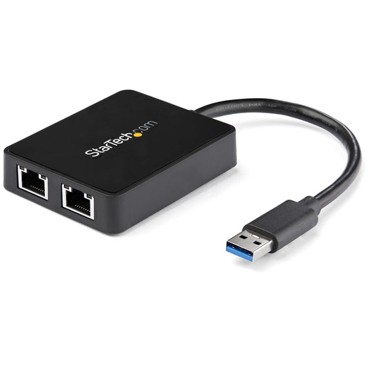StarTech USB 3.0 to Dual Port Gigabit Ethernet Adapter NIC w/ USB Port