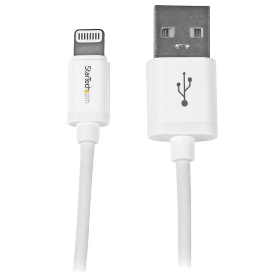 StarTech1 m (3 ft.) USB to Lightning Cable - iPhone / iPad / iPod Charger Cable - High Speed Charging Lightning to USB Cable - Apple MFi Certified - White