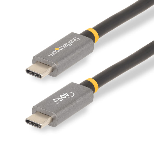 StarTech3ft (1m) USB4 Cable, USB-IF Certified USB-C Cable, 40 Gbps, USB Type-C Data Transfer Cable, 100W Power Delivery, 8K 60Hz, Compatible w/Thunderbolt 4/3/USB 3.2