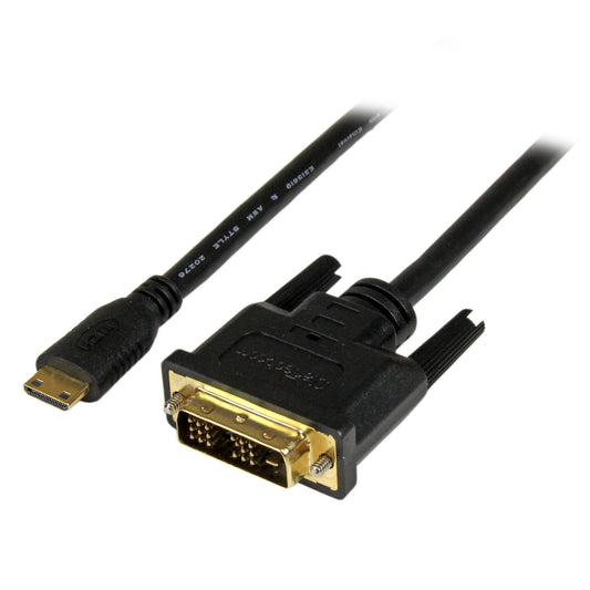 StarTech1m (3.3 ft) Mini HDMI to DVI Cable - DVI-D to HDMI Cable (1920x1200p) - 19 Pin HDMI Mini Male to DVI-D Male - Digital Monitor Cable Adapter M/M - Mini HDMI to DVI Adapter