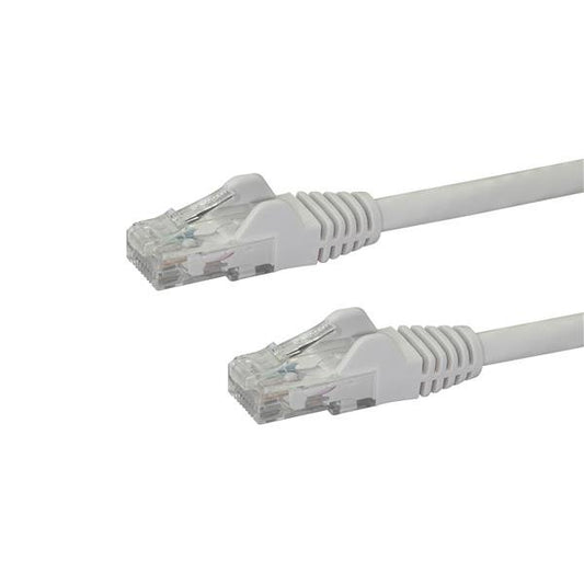 StarTech2m CAT6 Ethernet Cable - White CAT 6 Gigabit Ethernet Wire -650MHz 100W PoE RJ45 UTP Network/Patch Cord Snagless w/Strain Relief Fluke Tested/Wiring is UL Certified/TIA