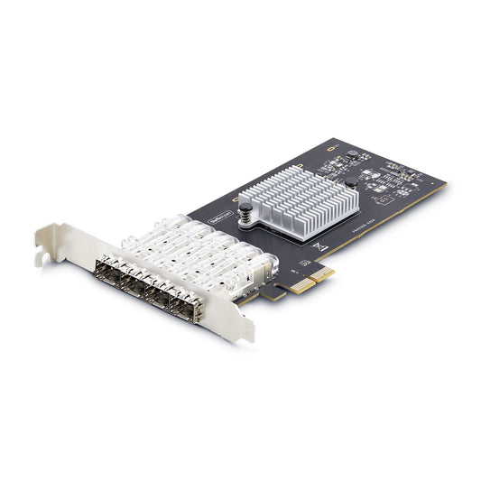 StarTech 4-Port GbE SFP Network Card, PCIe 2.0 x2 (x4, x8, x16 Compatible), Intel I350-AM4 4x 1GbE Controller, 1000BASE Copper/Fiber Optic, Desktop/Server Quad-Port Gigabit Ethernet NIC - Windows & Linux
