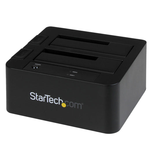 StarTech Dual-Bay USB 3.0 / eSATA to SATA Hard Drive Docking Station, USB Hard Drive Dock, External 2.5/3.5" SATA I/II/III SSD/HDD Docking Station, Hot-Swap Hard Drive Bays, Top-Loading