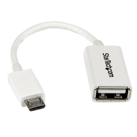 StarTech5in White Micro USB to USB OTG Host Adapter M/F