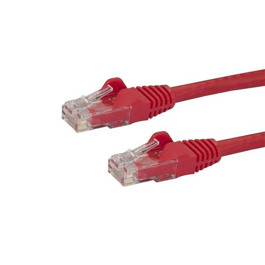 StarTech2m CAT6 Ethernet Cable - Red CAT 6 Gigabit Ethernet Wire -650MHz 100W PoE RJ45 UTP Network/Patch Cord Snagless w/Strain Relief Fluke Tested/Wiring is UL Certified/TIA