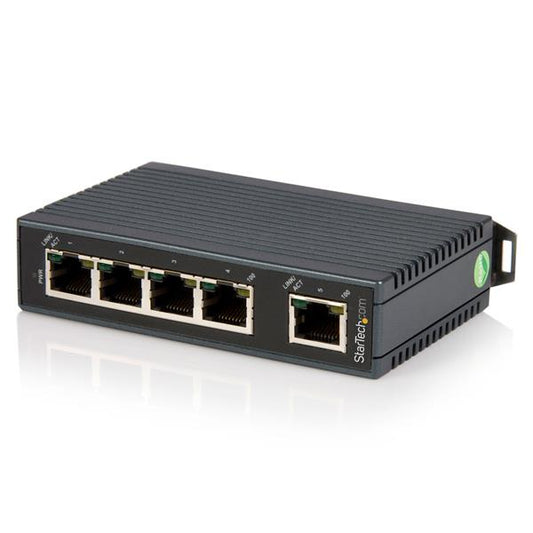 StarTech 5-port industrial Ethernet switch - DIN rail mountable