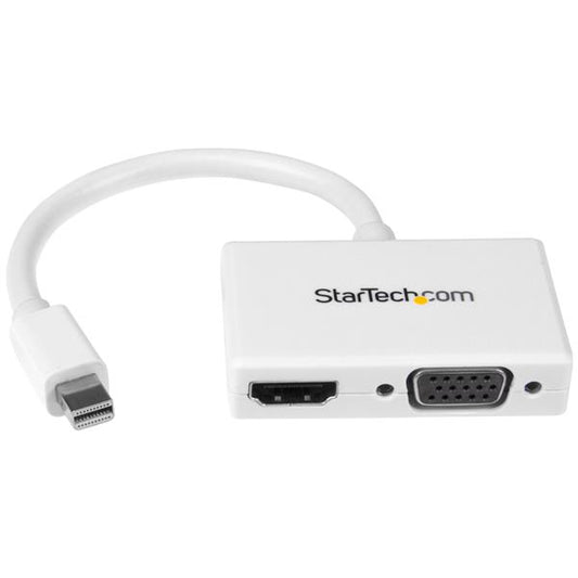 StarTech Travel A/V Adapter: 2-in-1 Mini DisplayPort to HDMI or VGA Converter - White