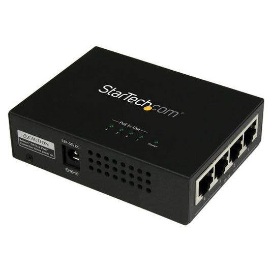 StarTech 4-Port Gigabit Midspan - PoE+ Injector - 802.3at/af