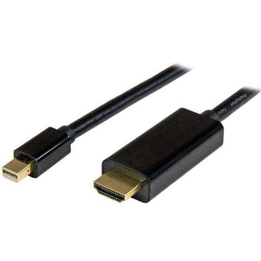StarTech 6ft (2m) Mini DisplayPort to HDMI Cable - 4K 30Hz Video - mDP to HDMI Adapter Cable - Mini DP or Thunderbolt 1/2 Mac/PC to HDMI Monitor/Display - mDP to HDMI Converter Cord