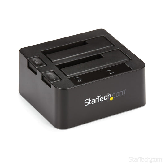 StarTech Dual-Bay USB 3.2 Gen 2 to SATA Hard Drive Docking Station, USB 10Gbps Hard Drive Dock, External 2.5/3.5" SATA I/II/III SSD/HDD Docking Station, Hot-Swap Hard Drive Bay, Top-Loading