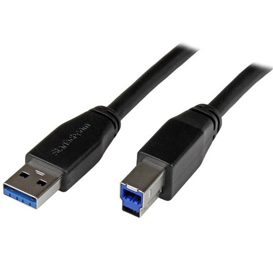 StarTechActive USB 3.0 USB-A to USB-B Cable - M/M - 5m (15ft)