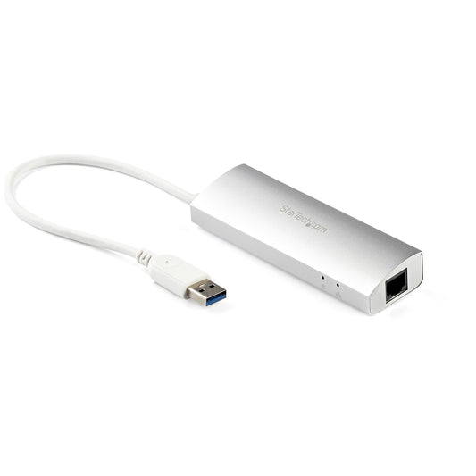 StarTech3-Port Portable USB 3.0 Hub plus Gigabit Ethernet - Built-In Cable~3-Port Portable USB 3.0 Hub plus Gigabit Ethernet - 5Gbps - Built-In Cable