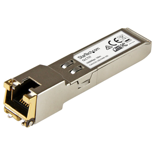StarTech Cisco GLC-T Compatible SFP Transceiver Module - 1000BASE-T~Cisco GLC-T Compatible SFP Module - 1000BASE-T - SFP to RJ45 Cat6/Cat5e - 1GE Gigabit Ethernet SFP - RJ-45 100m - Cisco Firepower, ASR920, IE2000