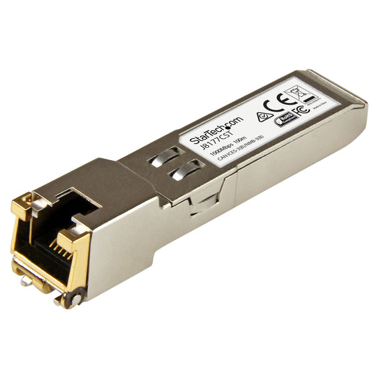 StarTech HP J8177C Compatible SFP Transceiver Module - 1000BASE-T~HPE J8177C Compatible SFP Module - 1000BASE-T - SFP to RJ45 Cat6/Cat5e - 1GE Gigabit Ethernet SFP - RJ-45 100m - HPE 1810, 1820, 2530