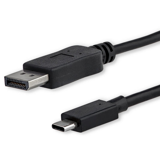 StarTech 3ft/1m USB C to DisplayPort 1.2 Cable 4K 60Hz - USB-C to DisplayPort Adapter Cable - HBR2 - USB Type-C DP Alt Mode to DP Monitor Video Cable - Works w/ Thunderbolt 3 - Black
