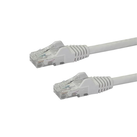 StarTech10m CAT6 Ethernet Cable - White CAT 6 Gigabit Ethernet Wire -650MHz 100W PoE RJ45 UTP Network/Patch Cord Snagless w/Strain Relief Fluke Tested/Wiring is UL Certified/TIA