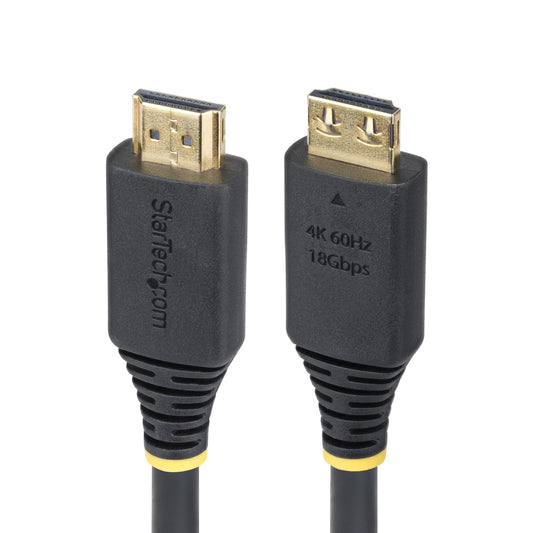 StarTech6ft (1.8m) High Speed HDMI Cable with Gripping Connectors, 4K 60Hz/1440p 144Hz, HDR10/HDCP 2.2/ARC, 18Gbps, UHD HDMI 2.0 Cord for TV/Monitor/Display, TPE Jacket