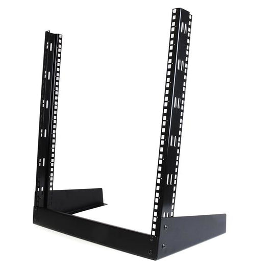 StarTech2-Post 12U Desktop Server Rack, Small Open Frame 19in Computer Rack, Compact Network Rack for AV / Studio / Data / IT Equipment - Free Standing Two-Post Home/Office Rack