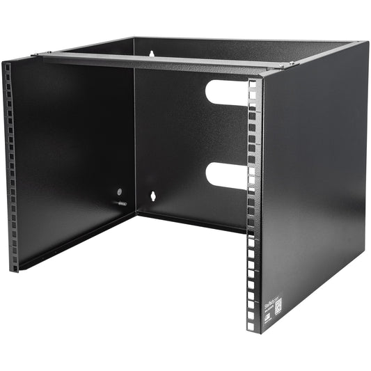 StarTech 8U Wall Mount Network Rack - 14 Inch Deep (Low Profile) - 19" Patch Panel Bracket for Shallow Server and IT Equipment, Network Switches - 80lbs/36kg Weight Capacity, Black