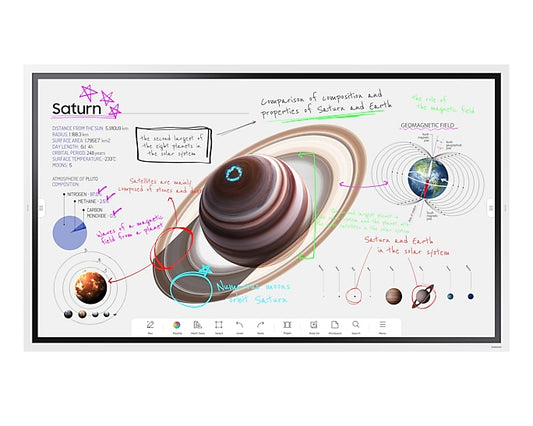 Samsung Flip Pro WM65B Interactive flat panel 165.1 cm (65") Wi-Fi 350 cd/m¬≤ 4K Ultra HD White Touchscreen Tizen 6.5 16/7